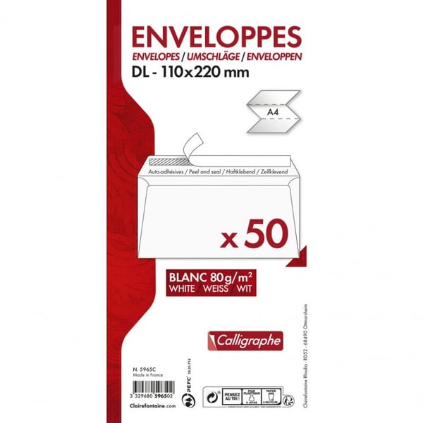 Clairefontaine 5965C kuvert 1 styck