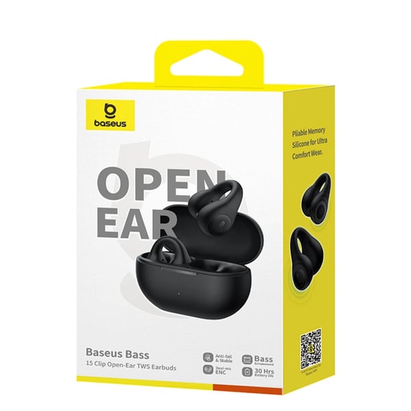 Miniatyrbillede 5 af 10: Baseus Bass 15 Clip OWS Headset Trådløs Øre-clip-on Opkald/musik Bluetooth Sort