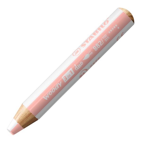 STABILO woody 3 in 1 duo Rose, Hvid 1 stk STABILO woody 3 in 1 duo Rose, Hvid 1 stk