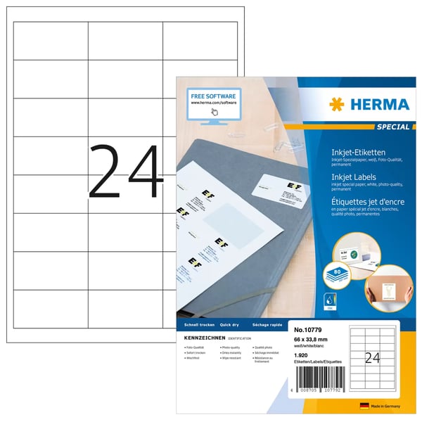 Pikkukuva 1 / 2: HERMA 10779 tulostintarra