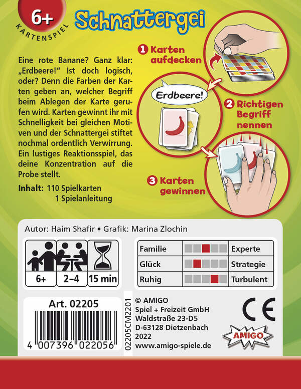 Amigo 02205 sällskapsspel Schnattergei 15 min Kortspel Taktik