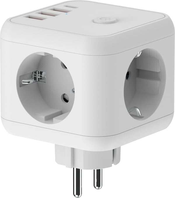 DCU Advance Tecnologic 37400120 stikdåse 0 m 3 AC stikkontakt(er) Indendørs/udendørs Hvid