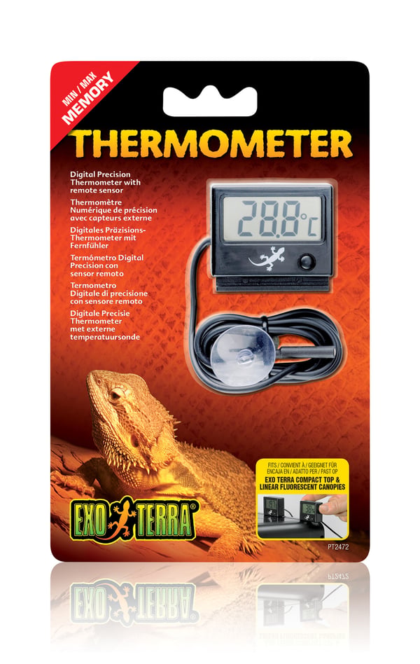 Miniatyrbillede 4 af 4: Exo Terra PT2472 termometer til miljøet Elektronisk termometer Terrarium Sort