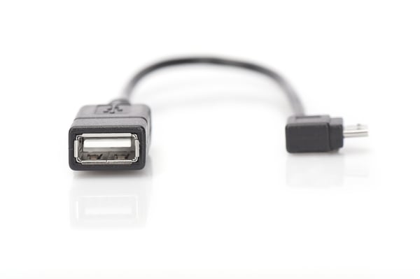 Digitus AK-300313-002-S USB-kabel USB 2.0 0,15 m Micro-USB B USB A Sort