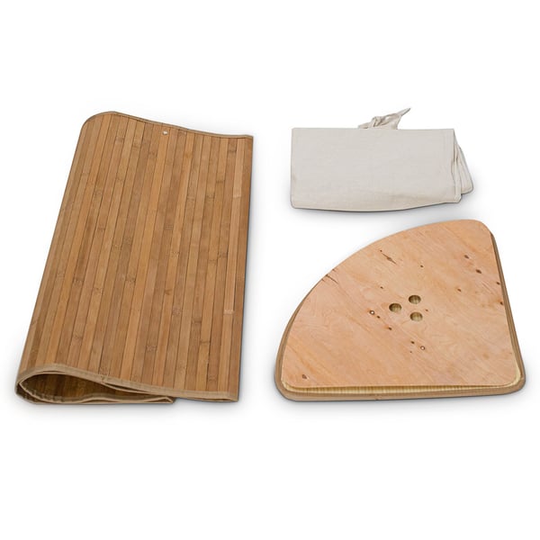 Relaxdays 4052025046798 vasketøjskurv 60 L Hjørne Bamboo, Bomuld Lysebrun, Hvid