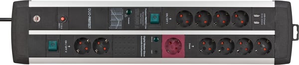 Brennenstuhl 1392000230 stikdåse 3 m 11 AC stikkontakt(er) Indendørs Sort, Sølv