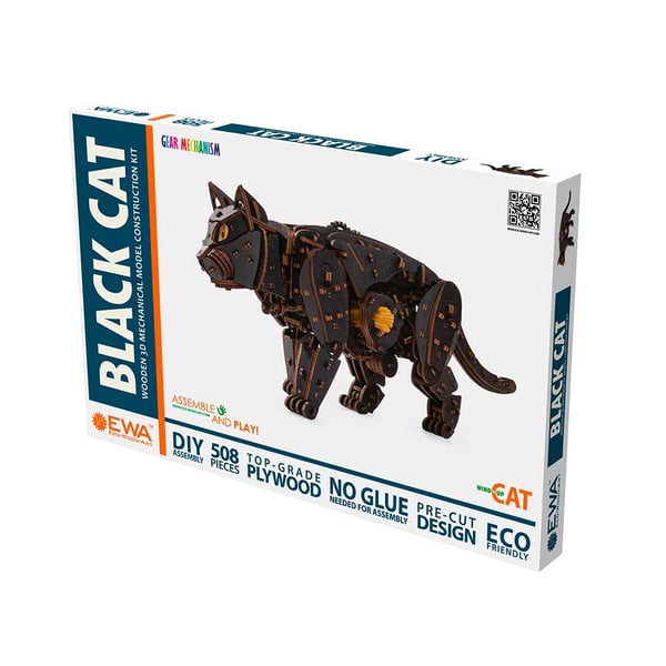 Eco Wood Art Black Cat 3D-palapeli 508 kpl Eläimet