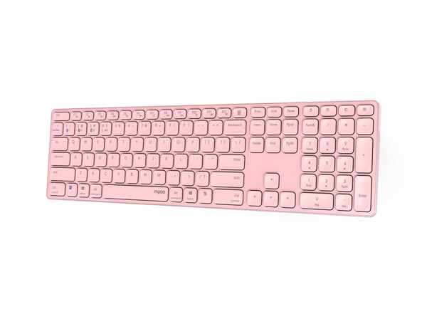 Rapoo E9800M näppäimistö Universaali Bluetooth QWERTY Vaaleanpunainen