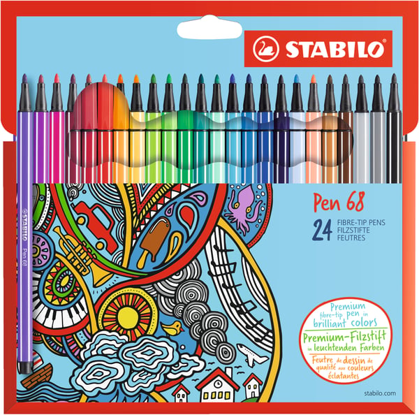 Miniatyrbild 1 av 3: STABILO Pen 68 stiftpennor Fin Multifärg 24 styck
