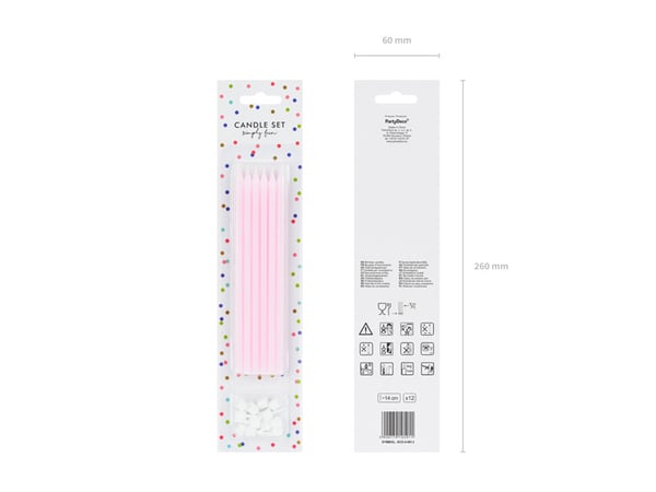 Syntymäpäiväkakku ruusu, 12 kpl pakkaus, 14 cm.