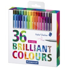 Staedtler triplus 334 fineliner Flerfarvet 36 stk