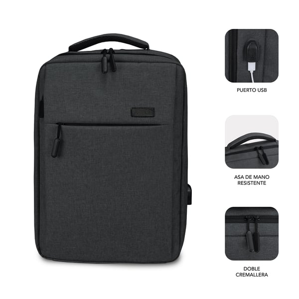 SUBBLIM MOCHILA TRAVELLER AIR PADDING 15.6'' GREY ryggsäckar Fritidsryggsäck Grå Polyester