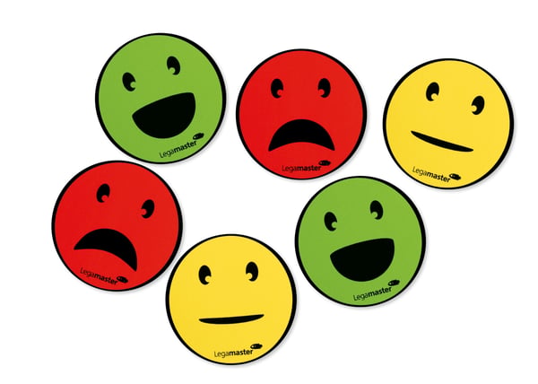 Legamaster magnetisk symbol emoticon sorterad 50mm 6st