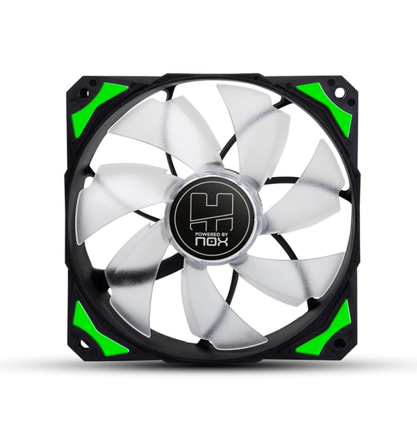 NOX Hummer H-Fan LED Computerkabinet Ventilator 12 cm Sort, Grøn, Hvid