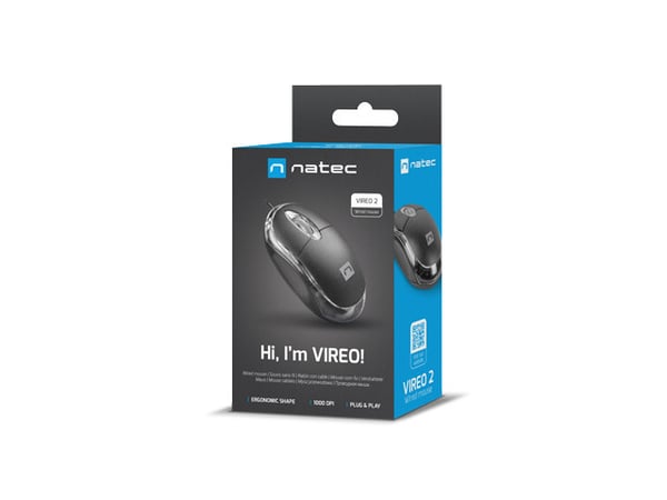 NATEC Vireo 2 hiiri Office USB A-tyyppi Optinen 1000 DPI