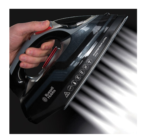 Russell Hobbs Powersteam Ultra Kuiva- & höyrysilitysrauta Ceramic Ultra Glide -pohjalevy 3100 W Musta