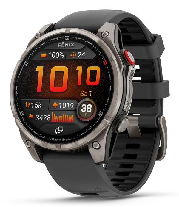 Garmin fēnix 8 Pro 3,56 cm (1.4") AMOLED 47 mm Digital 454 x 454 pixlar Pekskärm grafit, Titan Wi-Fi GPS