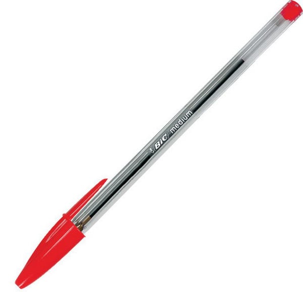 BIC Cristal Medium Röd Kulspetspenna, pinnformad 50 styck