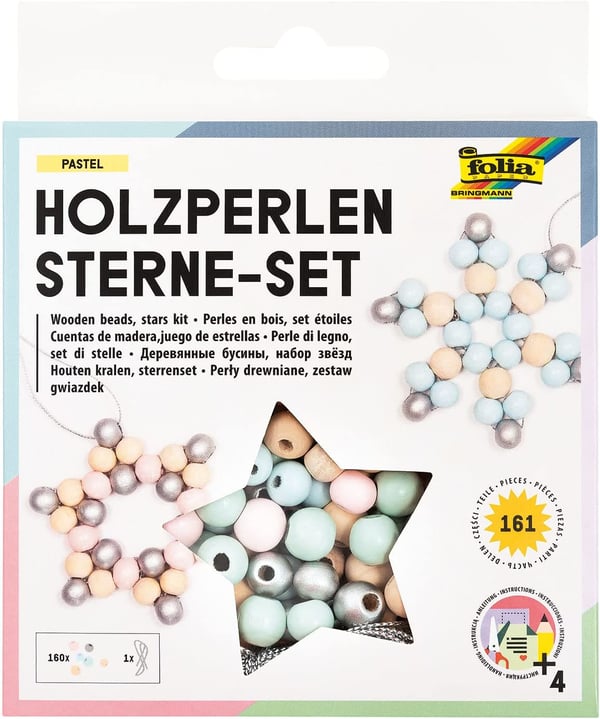 Folia 22522 pärla Pärlmix Trä Multifärg 160 styck