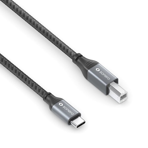 Miniatyrbild 1 av 6: sonero SPC-U020-020 USB-kablar USB 2.0 2 m USB C USB B 0,48 Gbit/s Svart, Grå