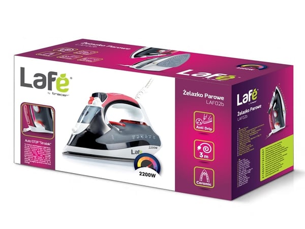 Miniatyrbillede 2 af 5: Lafe LAF02b Dampstrygejern Keramisk strygesål 2200 W Flerfarvet