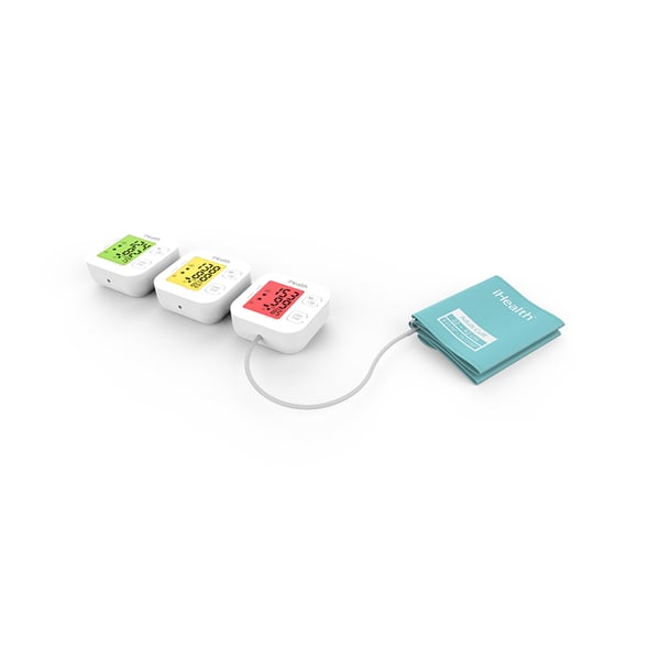 iHealth | Track | KN-550BT | Valkoinen/Sininen | Verenpaineen (systolinen ja diastolinen) laskenta, sykkeen laskenta | 4 | Langaton Bluetooth-yhteys | Automaattinen | Paino 438 g