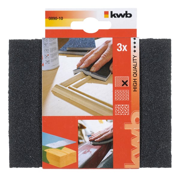 kwb 089010 sandpapir Slibesvamp Fin grus 3 stk