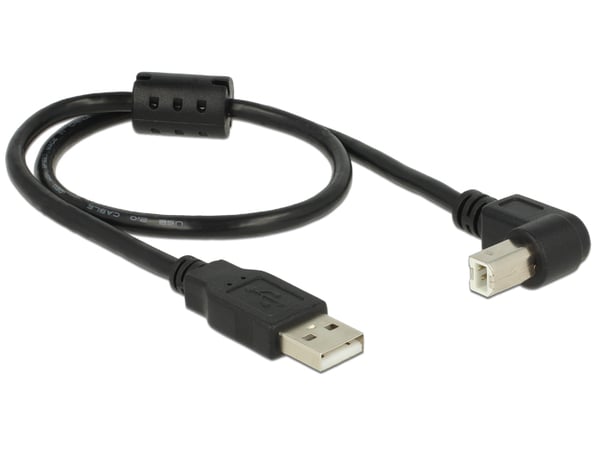 DeLOCK 0.5m, USB 2.0-A / USB 2.0-B USB-kabel 0,5 m USB A USB B 0,48 Gbit/sek. Sort