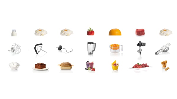 Miniatyrbillede 6 af 8: Bosch MUM59S81DE foodprocessor 1000 W 3,9 L Sort, Rustfrit stål