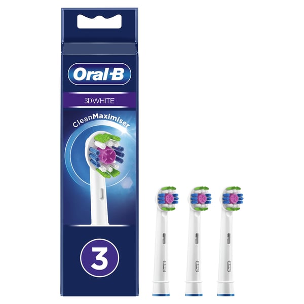 Oral-B 3D White 80338474 børstehoved til elektrisk tandbørste 3 stk Hvid
