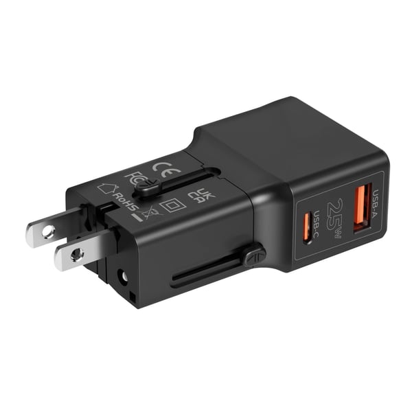 Miniatyrbillede 9 af 23: Mobile Origin TAD25-2P-BLK oplader til mobil enhed Universel Sort Vekselstrøm, USB Hurtig opladning Indendørs