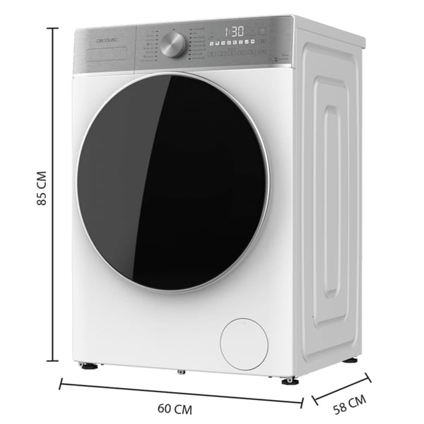 Cecotec 02786 Pesukone Edestä täytettävä 10 kg 1400 RPM Valkoinen