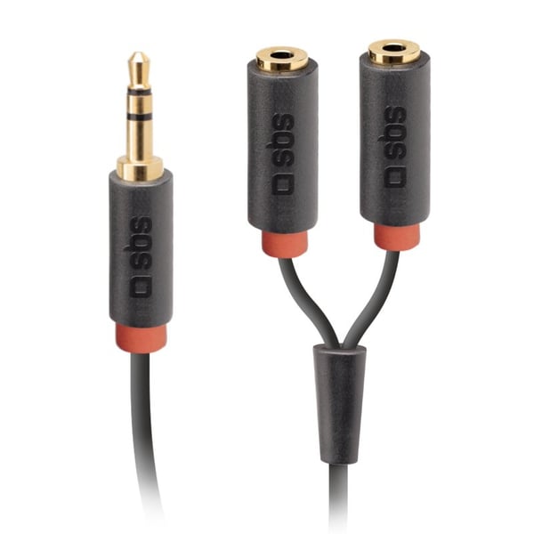 SBS TECABLESPLITTER lydkabel 0,2 m 3.5mm 2 x 3.5mm Sort