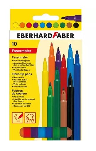 Eberhard Faber 551110 stiftpennor Svart, Blå, Brun, Grön, Ljusblå, Ljusgrön, Orange, Röd, Violett, Gul 10 styck