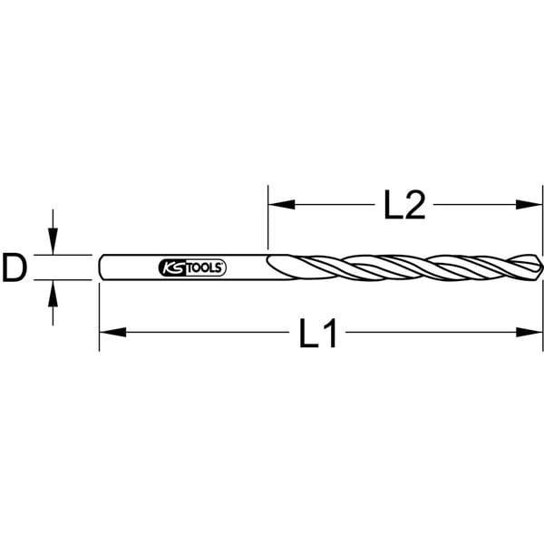 Miniatyrbillede 2 af 2: KS Tools 330.1079 borehoved Spiralbor 10 stk