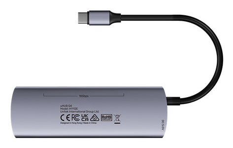 UNITEK uHUB Q4 USB 3.2 Gen 1 (3.1 Gen 1) Type-C 10000 Mbit/s Grå