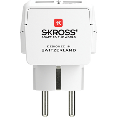 Miniatyrbillede 2 af 4: Skross 1.500282 strømstik adapter Type C (eurostik) Type C (Europlug)+Type F Hvid