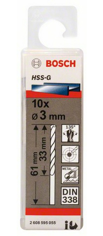Miniatyrbillede 2 af 2: Bosch 2 608 595 055 borehoved Spiralbor 10 stk