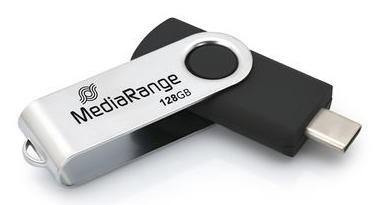Miniatyrbild 1 av 2: MediaRange MR1954 USB-sticka 128 GB USB Type-C 3.2 Gen 1 (3.1 Gen 1) Svart, Silver