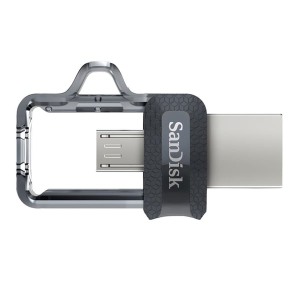 SanDisk 173386 USB-muisti 128 GB USB Type-A / Micro-USB Musta, Läpinäkyvä