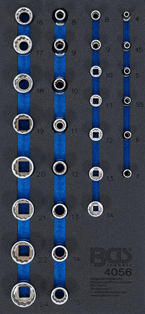 BGS technic Tool Tray 1/3: Sockets 12-point pistorasia