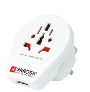 Pikkukuva 1 / 5: Skross 1.500261 pistorasia-adapteri Universaali Tyyppi G (UK) Valkoinen