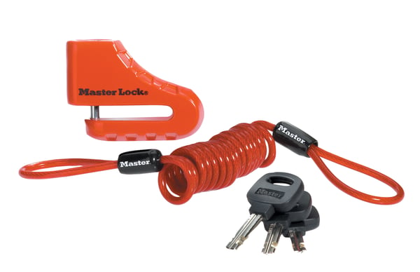 Miniatyrbild 1 av 2: MASTER LOCK 8303EURDPS Cykellås Röd 50 mm Skivbromslås