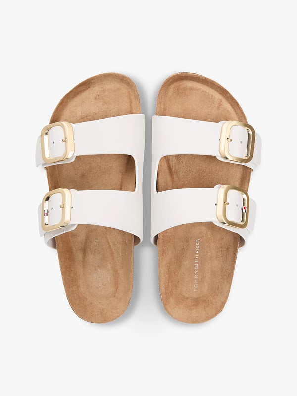 Miniatyrbillede 3 af 7: Tommy Hilfiger Leather Double Strap Cork Sandals Sandaler Hunstik Beige