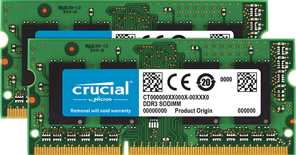 Crucial 2 x 8GB DDR3L hukommelsesmodul 16 GB 2 x 8 GB 204-pin SO-DIMM