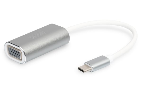 Miniatyrbillede 1 af 6: Digitus DA-70837 videokabel adapter 0,2 m USB Type-C VGA (D-Sub) Hvid