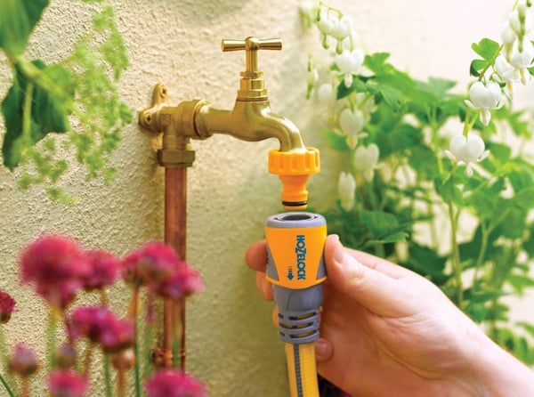 Miniatyrbillede 2 af 3: Hozelock 2050 vandslange beslag Tap stik Plast Grå, Gul 1 stk