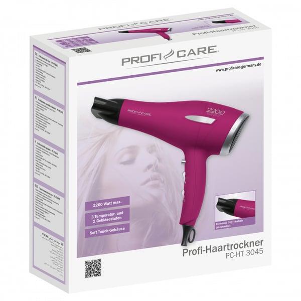 ProfiCook PC-HT 3045 hårtørrer 2200 W Lilla, Sølv