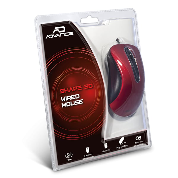Pikkukuva 4 / 5: ADVANCE Shape 3D hiiri Office Molempikätinen USB A-tyyppi Optinen 1000 DPI