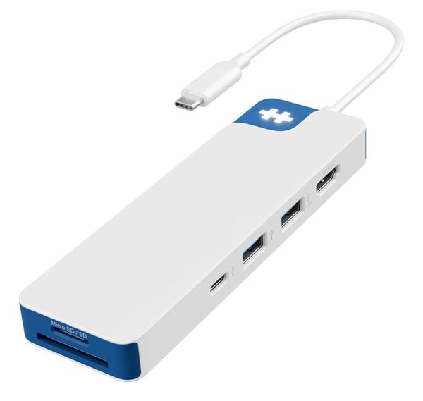 HYPER HD4102BUGL gränssnittshubbar USB 3.2 Gen 1 (3.1 Gen 1) Type-C 5000 Mbit/s Blå, Vit